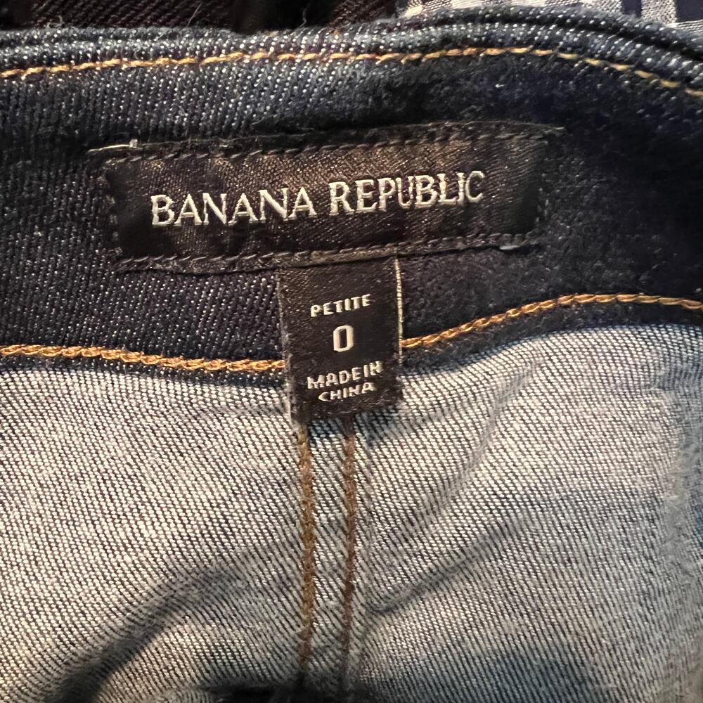 Banana Republic Button Front Denim Mini Skirt Dark Wash Pockets - 0 - Picture 4 of 4